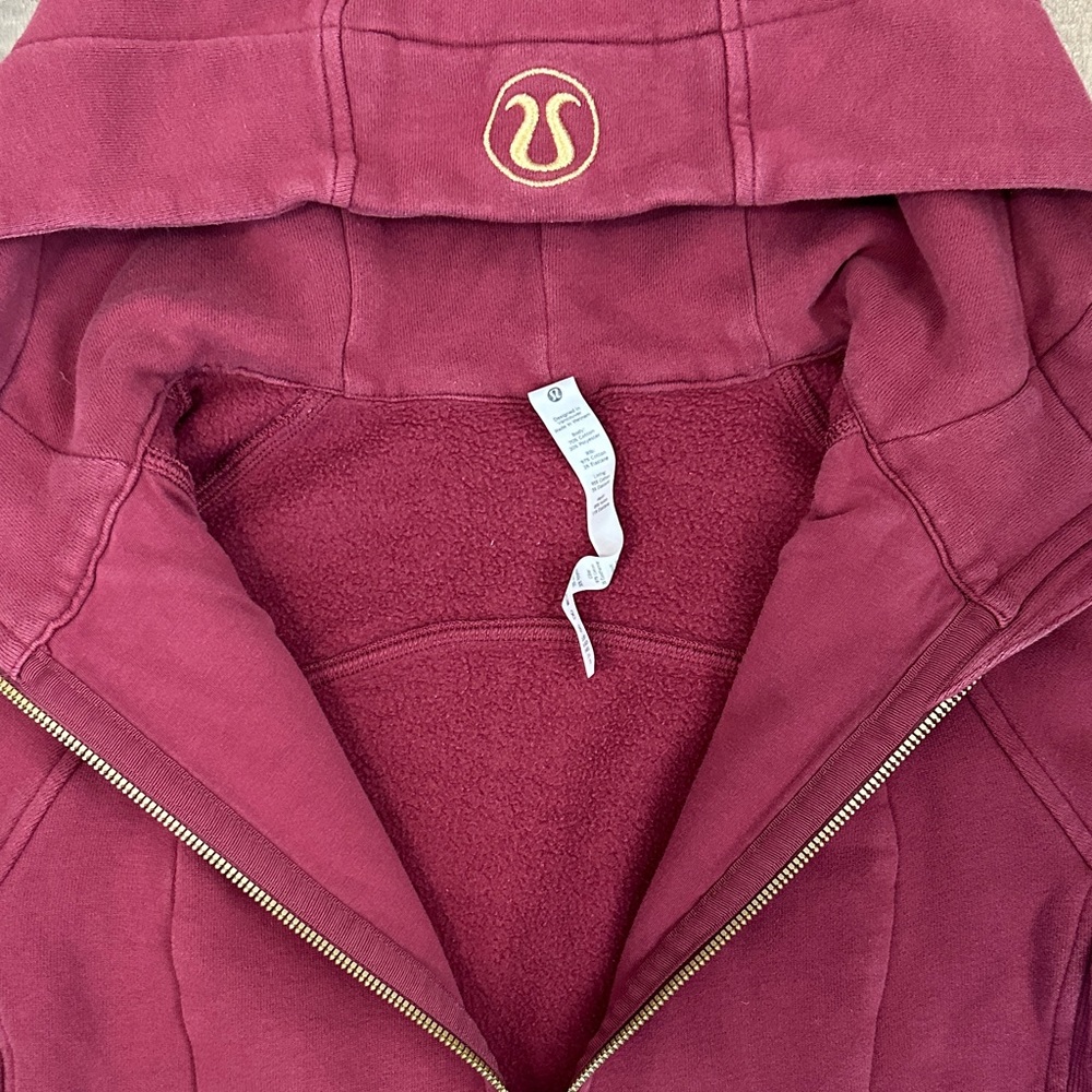 Burgundy & Gold lululemon scuba Zip-Up Hoodie size 6 - Picture 8 of 16